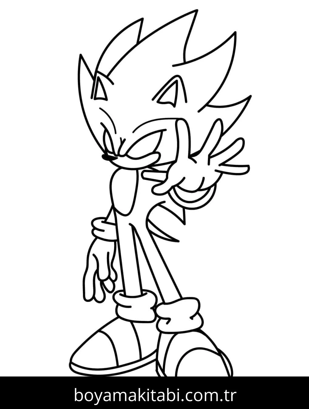 Dark Sonic boyama sayfası – boyama çalışması, yaratıcılığı geliştirir