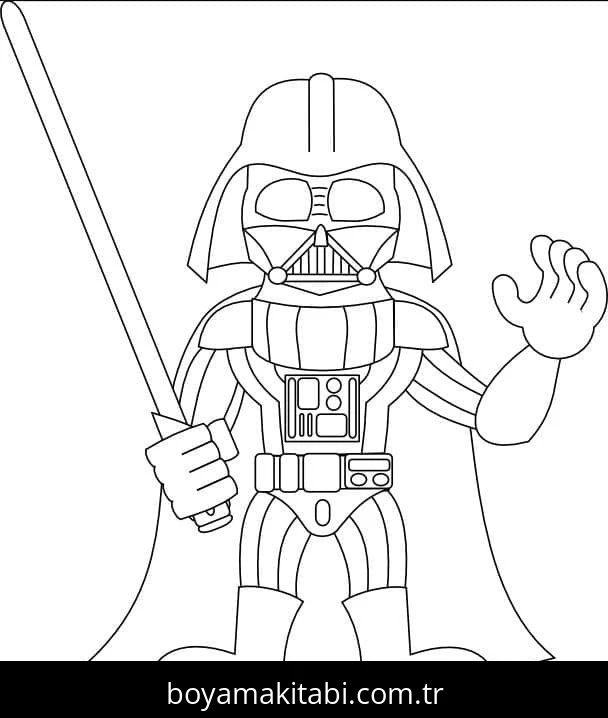 Darth Vader boyama sayfası – kolay boyama, eğitici aktivite