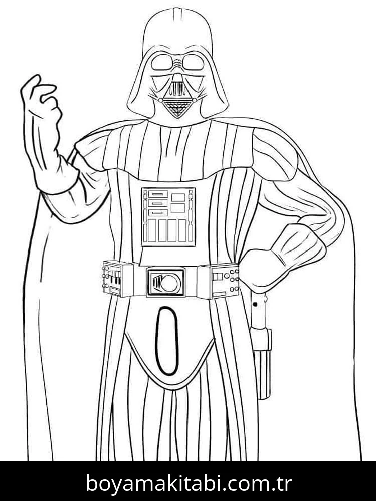 Darth Vader boyama sayfası – eğlenceli etkinlik, el becerilerini geliştirir
