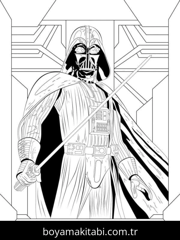 Darth Vader boyama sayfası – boyama çalışması, yaratıcılığı geliştirir