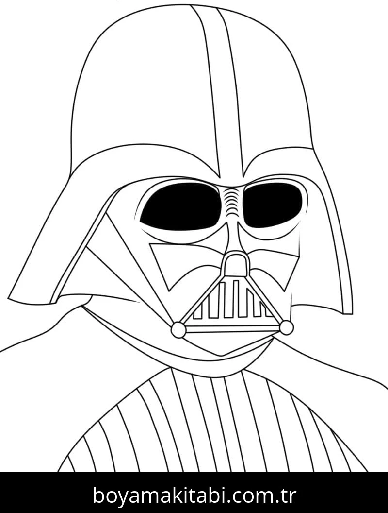 Darth Vader boyama sayfası – eğlenceli etkinlik, el becerilerini geliştirir