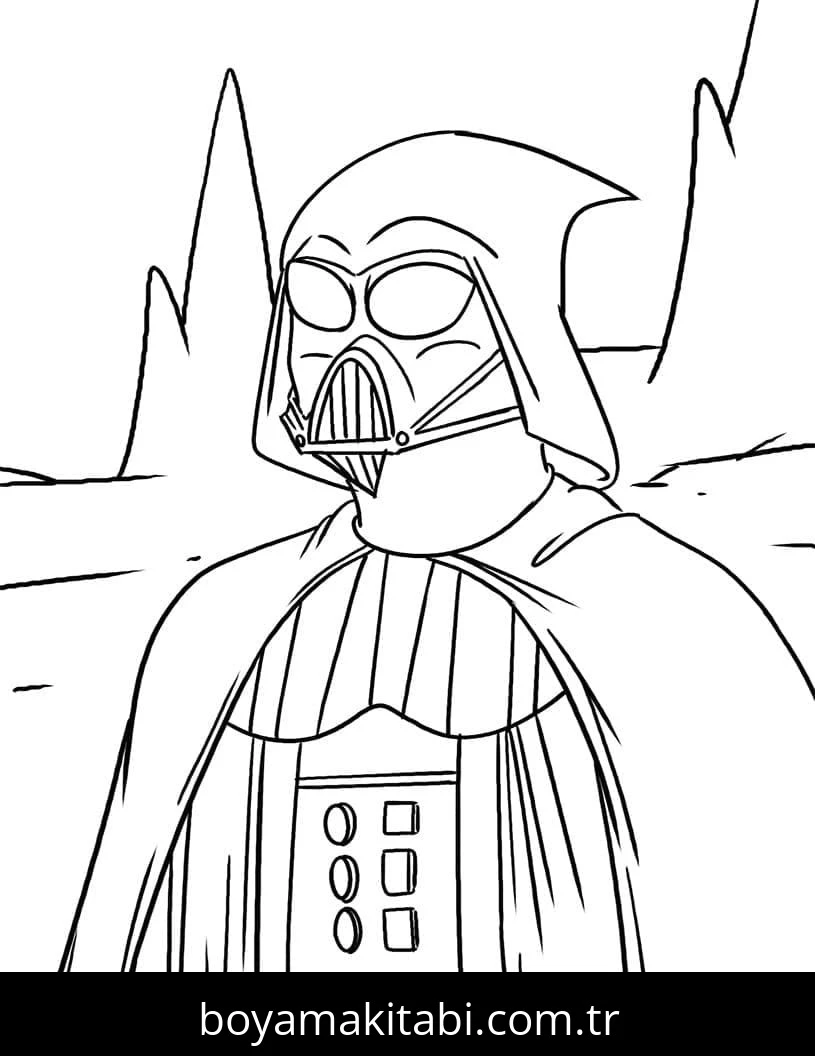 Darth Vader boyama sayfası – el becerilerini geliştirir, boyama çalışması