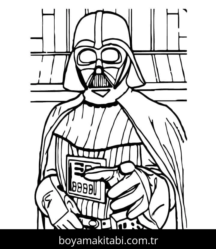 Darth Vader boyama sayfası – çocuk aktivitesi, PDF indir