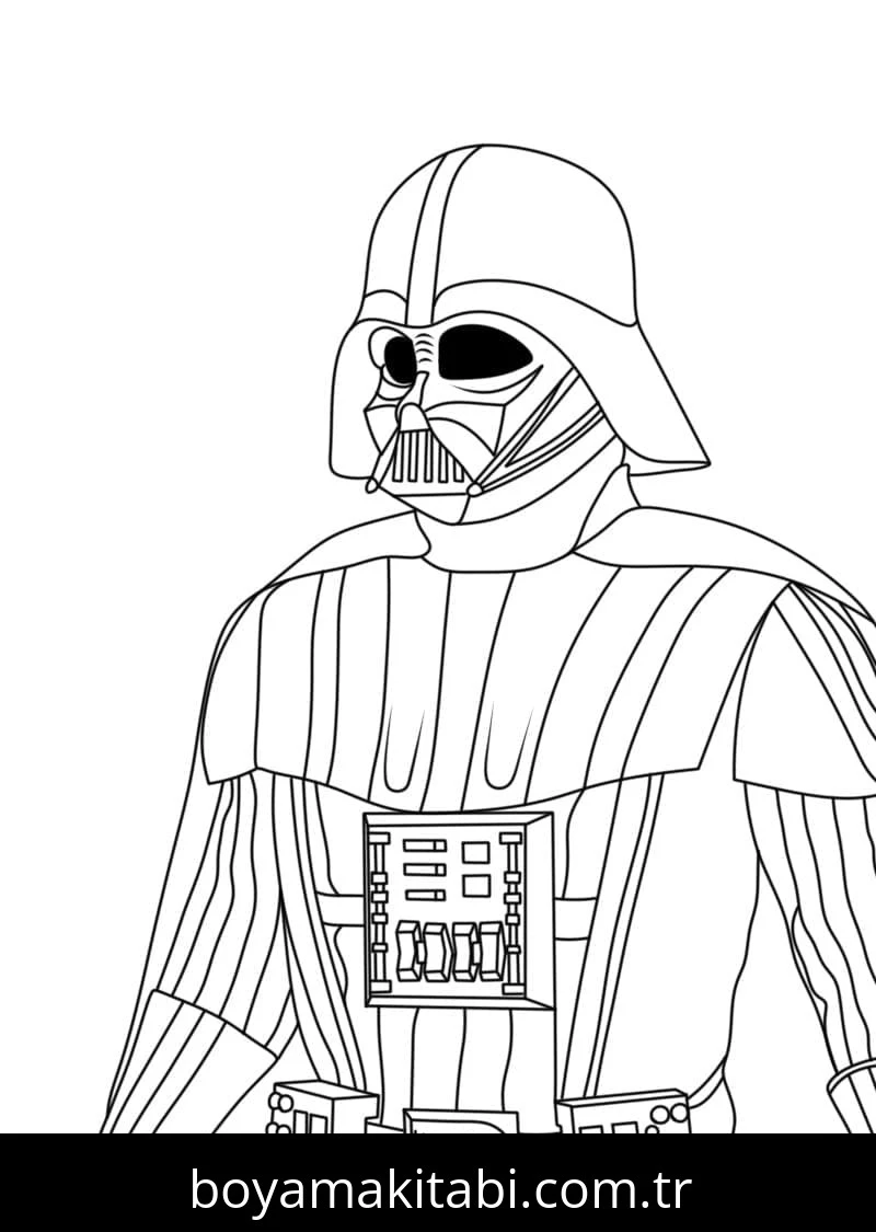 Darth Vader boyama sayfası – renkli çizimler, okul öncesi