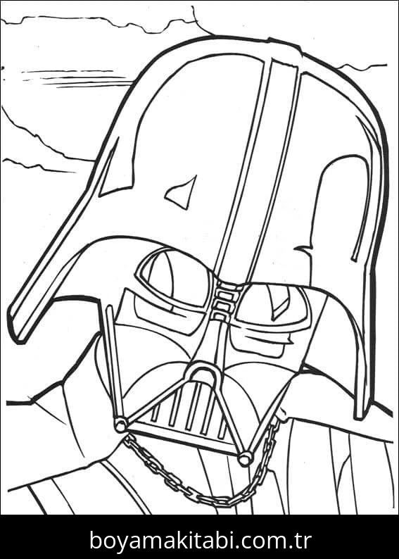 Darth Vader boyama sayfası – çocuklar için, çizgi film temalı