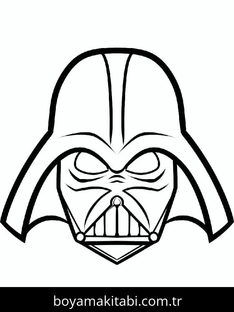 Darth Vader boyama sayfası – çizgi film temalı, basit çizim