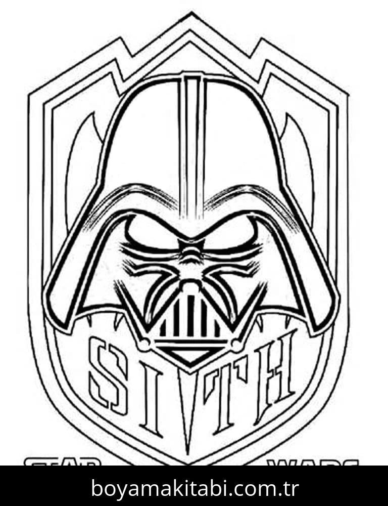 Darth Vader boyama sayfası – el becerilerini geliştirir, boyama çalışması