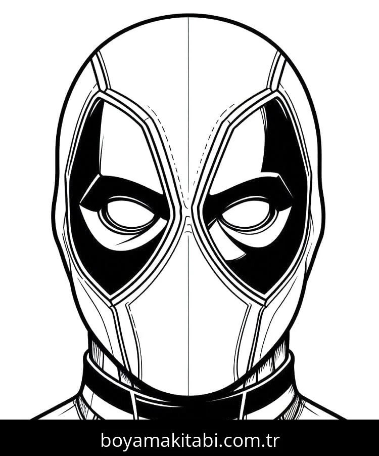 Deadpool boyama sayfası – yaratıcılığı geliştirir, keyifli zaman