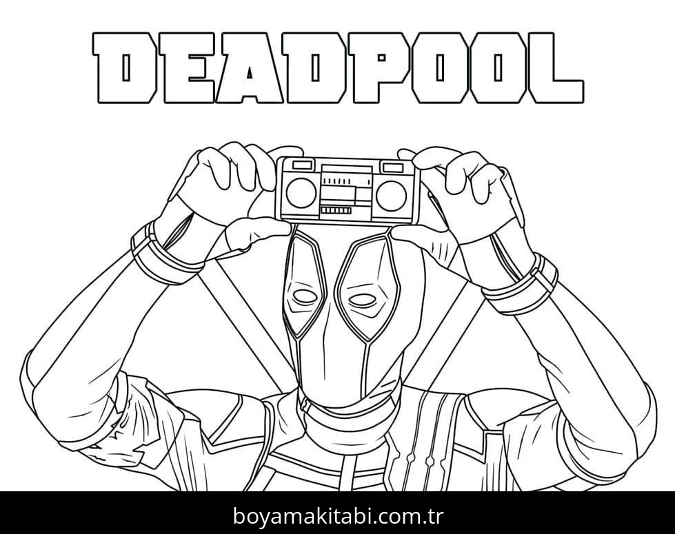 Deadpool boyama sayfası – okul öncesi, evde etkinlik