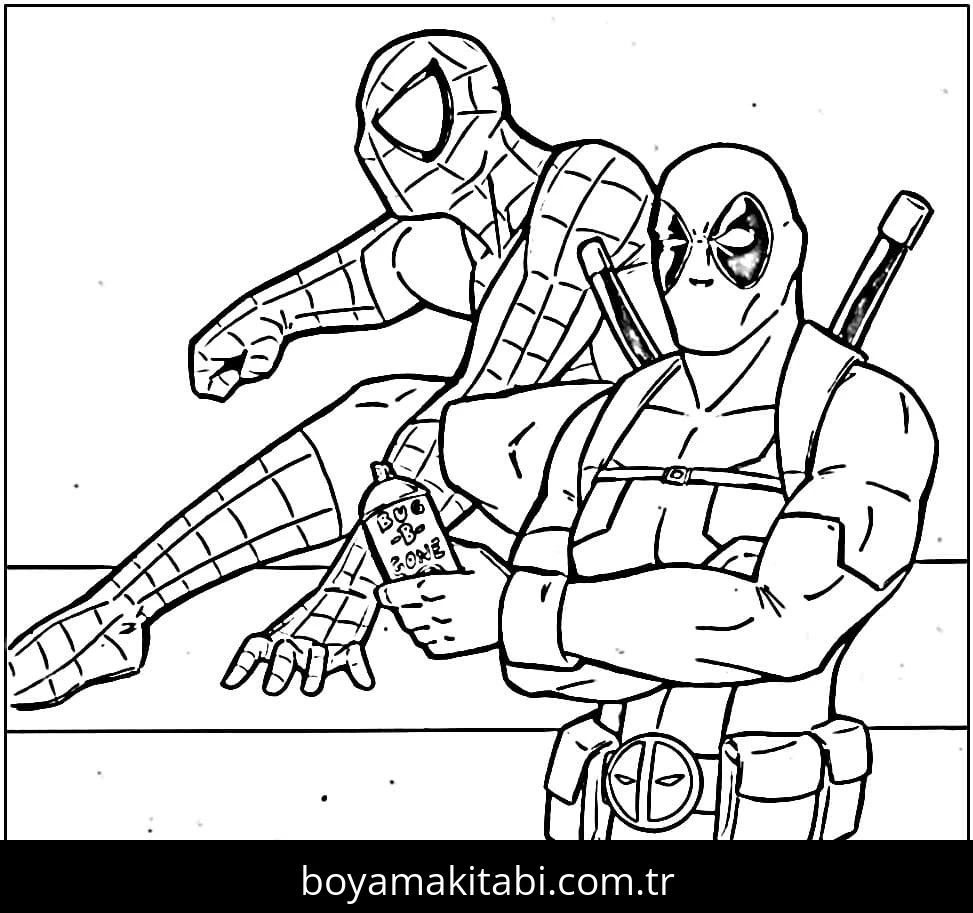 Deadpool boyama sayfası – yaratıcılık, eğlenceli etkinlik