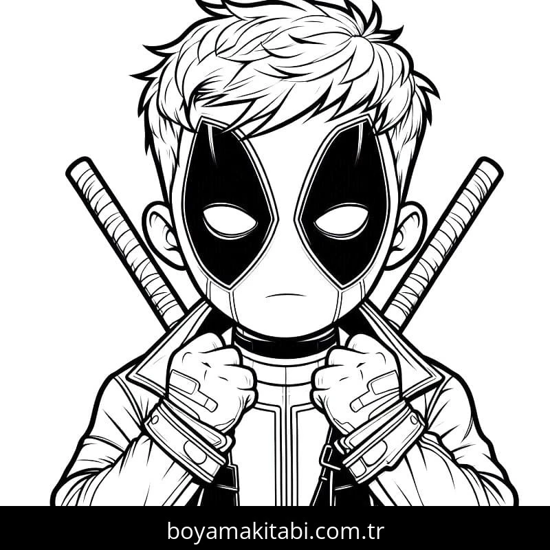 Deadpool boyama sayfası – ücretsiz yazdır, boyama etkinliği