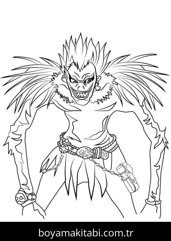 Death Note boyama sayfası – çocuk aktivitesi, PDF indir