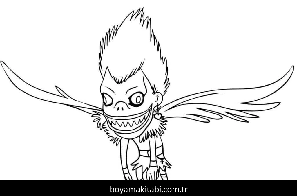 Death Note boyama sayfası – basit çizim, kolay boyama