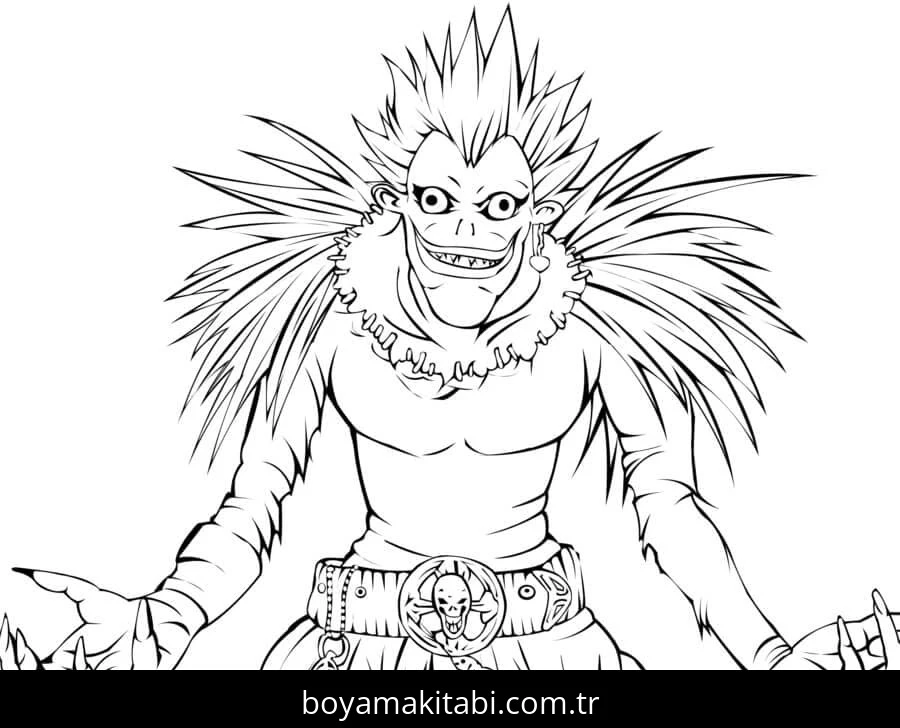Death Note boyama sayfası – eğlenceli etkinlik, el becerilerini geliştirir
