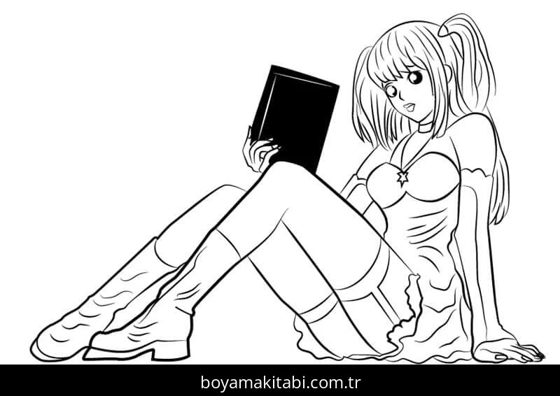 Death Note boyama sayfası – boyama etkinliği, çocuk aktivitesi