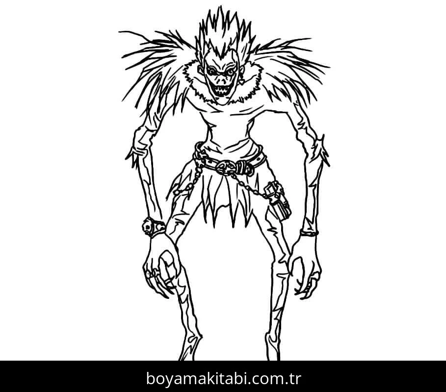 Death Note boyama sayfası – eğitici aktivite, yaratıcılık