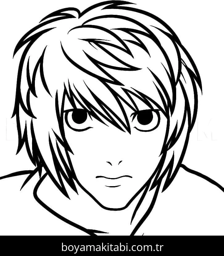 Death Note boyama sayfası – keyifli zaman, renkli çizimler
