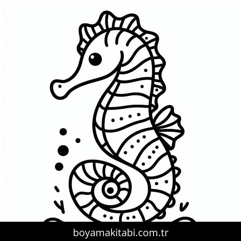 Denizatı boyama sayfası – renkli çizimler, okul öncesi