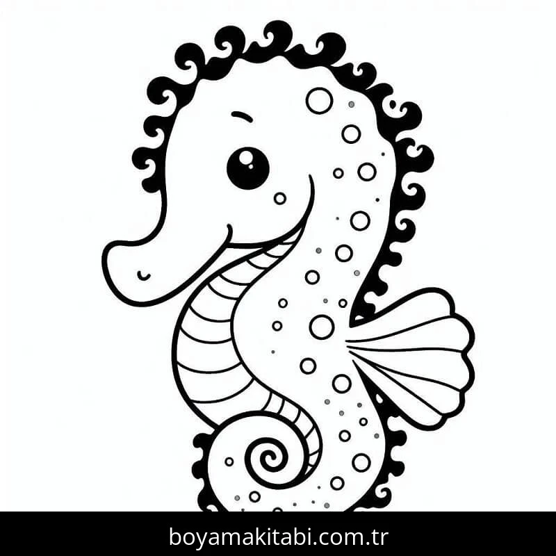 Denizatı boyama sayfası – eğlenceli etkinlik, el becerilerini geliştirir