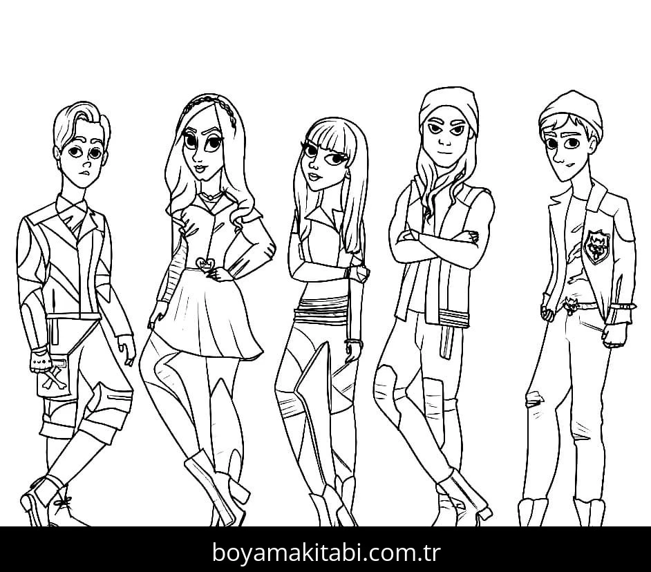 Descendants boyama sayfası #8 – tamamen ücretsiz, çocuklar için