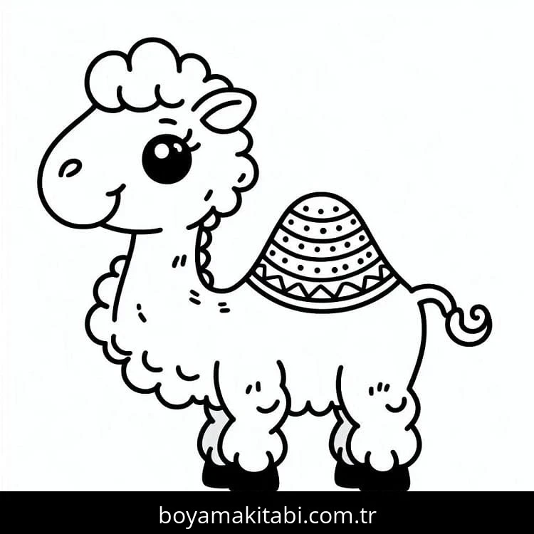 Deve boyama sayfası – el becerilerini geliştirir, boyama çalışması