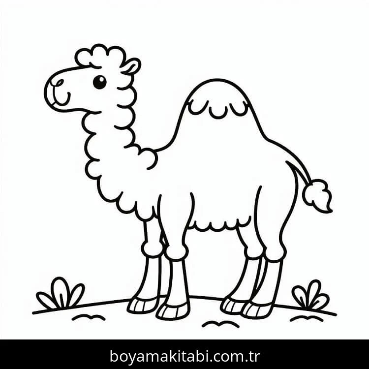 Deve boyama sayfası – PDF indir, sevimli karakter