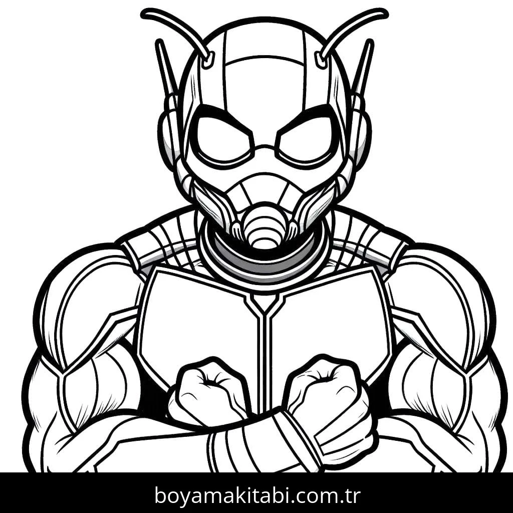 Ant Man boyama sayfası – çizgi film temalı, basit çizim