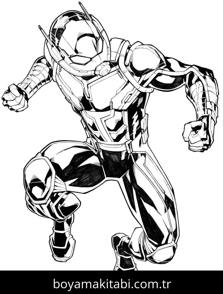 Ant Man boyama sayfası – renkli çizimler, okul öncesi