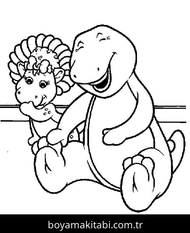 Barney ve Seine boyama sayfası – evde etkinlik, ücretsiz yazdır