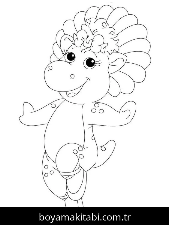 Barney ve Seine boyama sayfası – çocuk aktivitesi, PDF indir