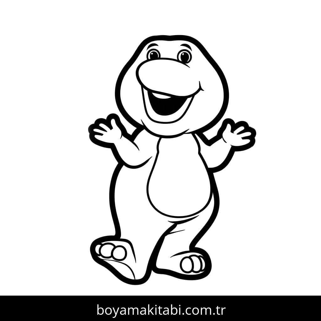 Barney ve Seine boyama sayfası – boyama çalışması, yaratıcılığı geliştirir