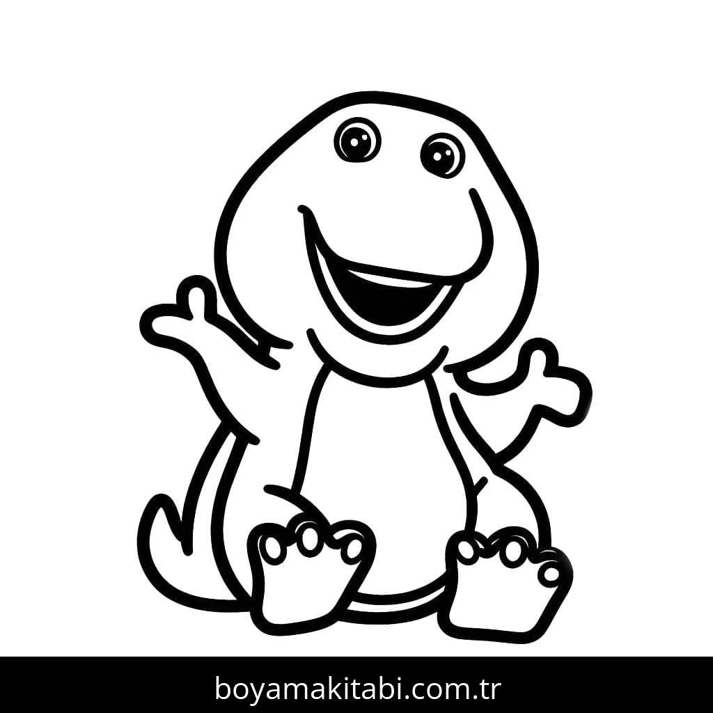 Barney ve Seine boyama sayfası – renkli çizimler, okul öncesi