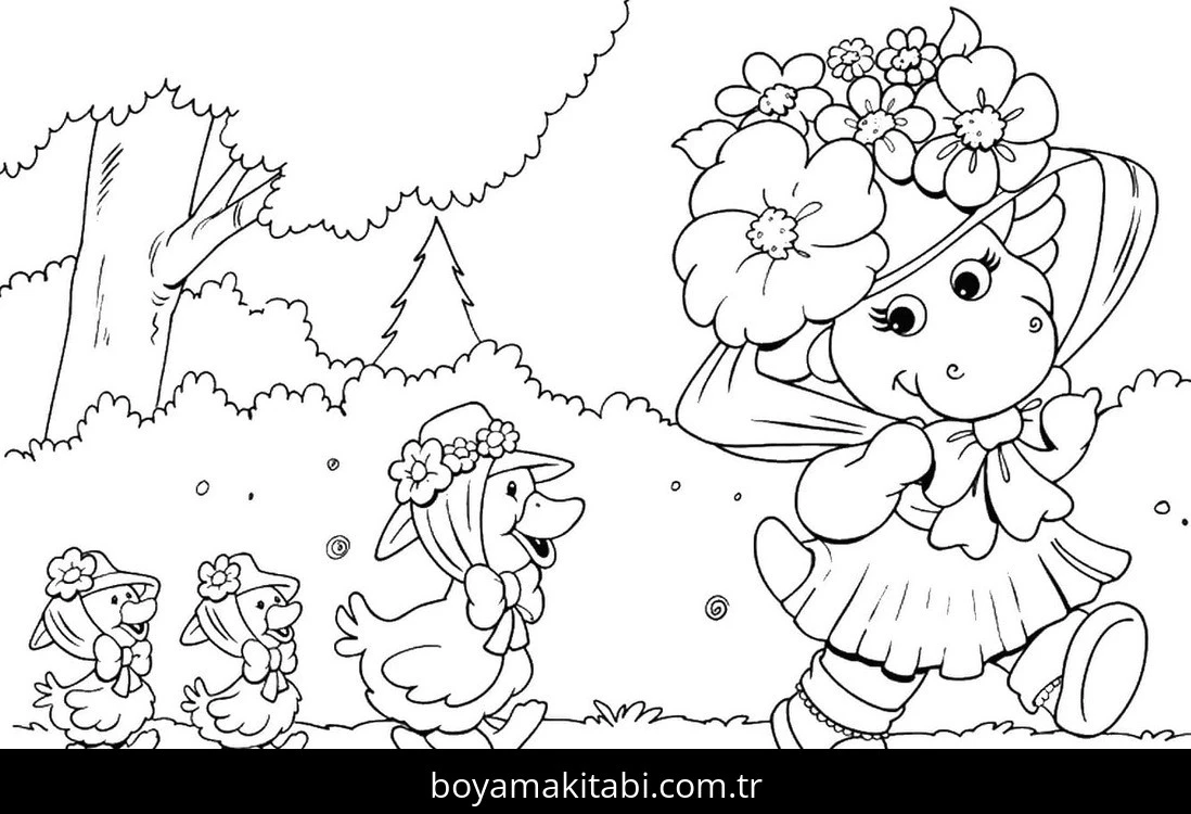 Barney ve Seine boyama sayfası – PDF indir, sevimli karakter