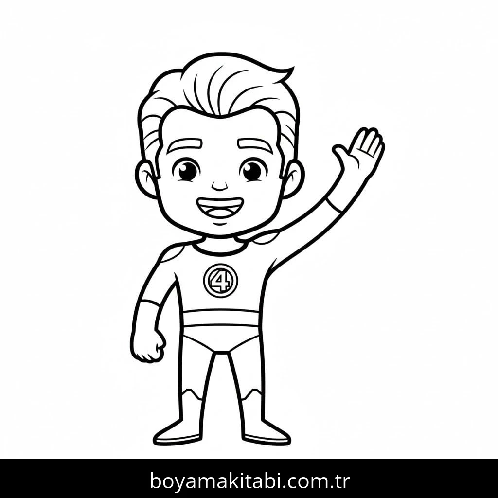 Fantastic Four boyama sayfası – el becerilerini geliştirir, boyama çalışması
