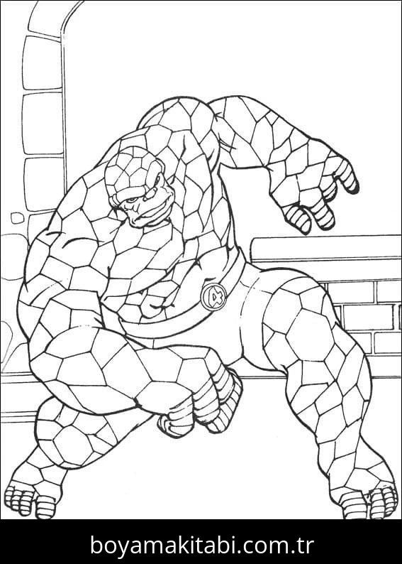 Fantastic Four boyama sayfası – el becerilerini geliştirir, boyama çalışması