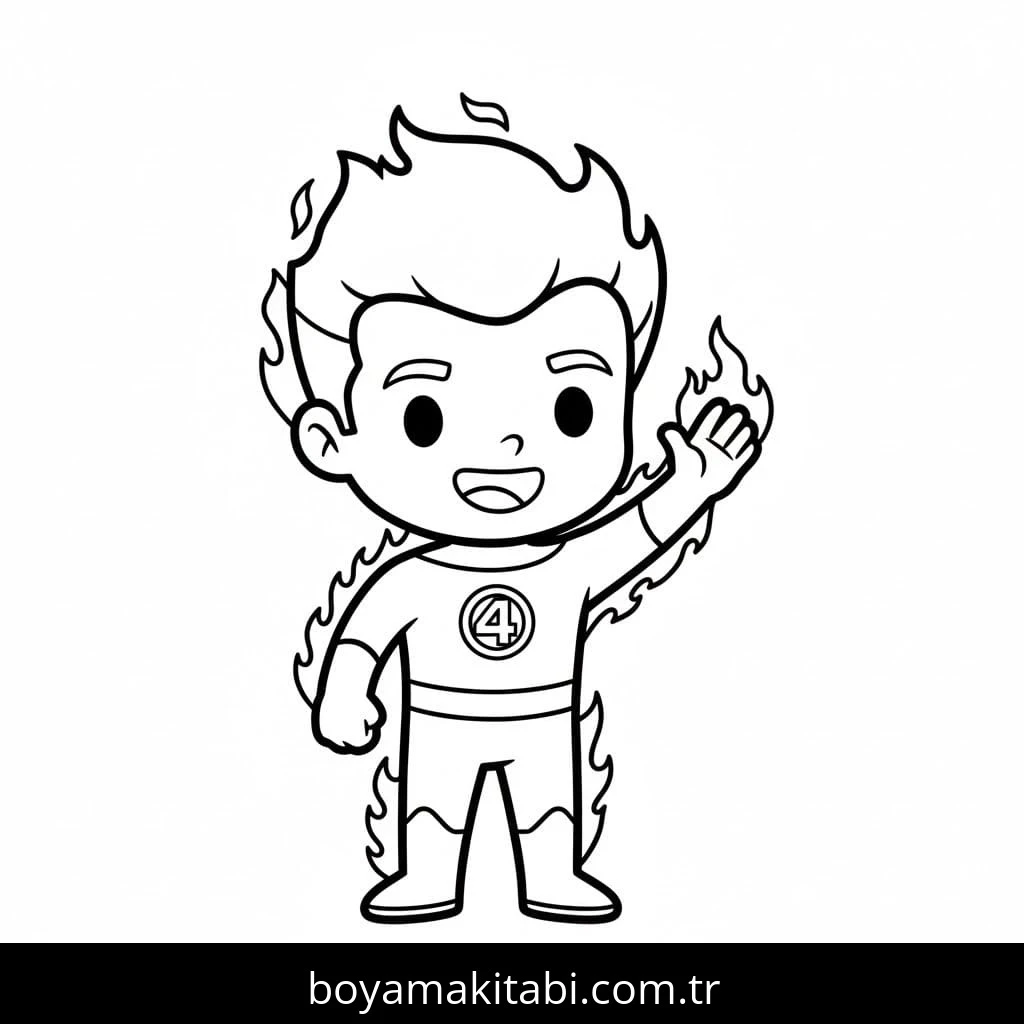 Fantastic Four boyama sayfası – çocuk aktivitesi, PDF indir