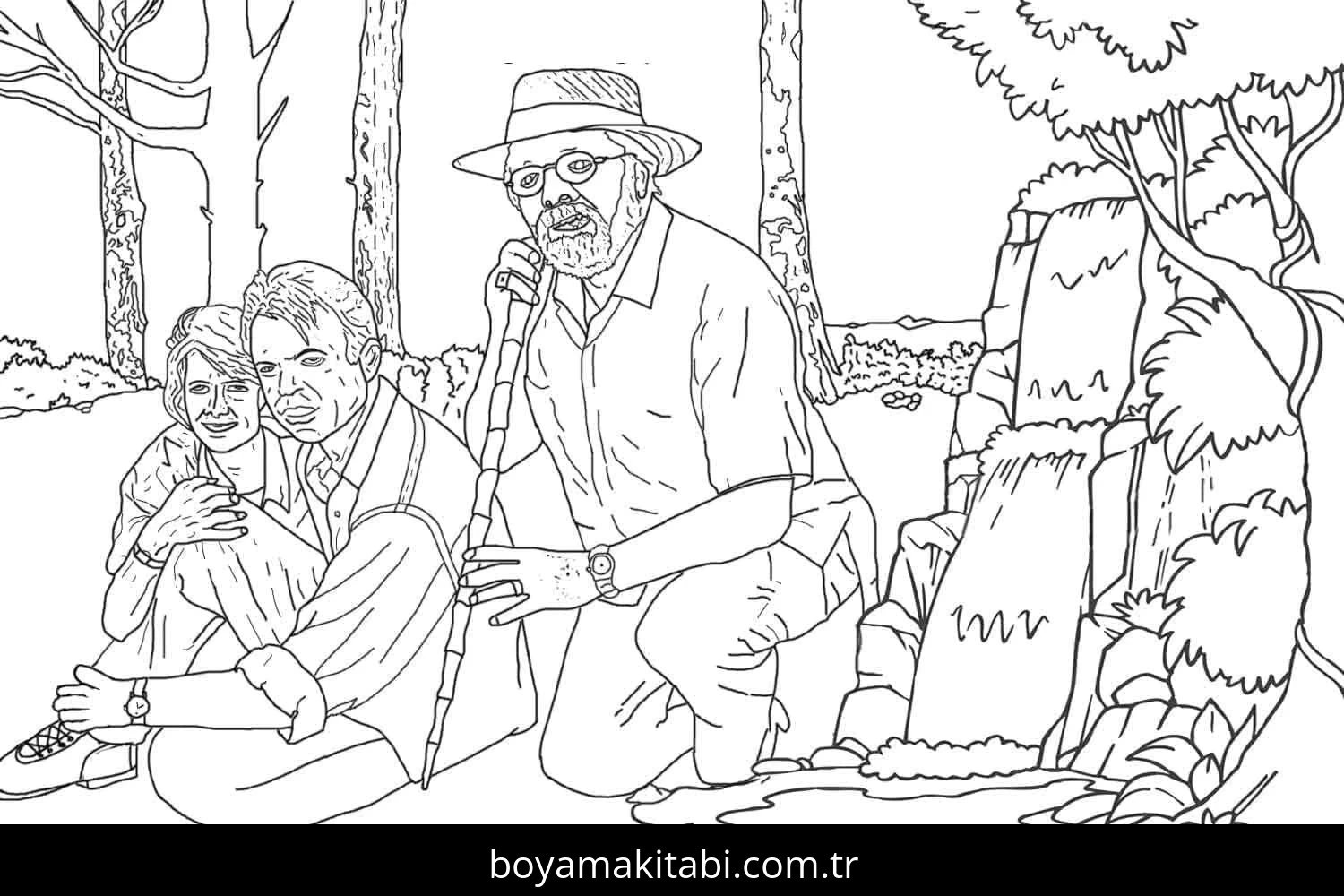 Jurassic Park boyama sayfası – eğlenceli etkinlik, el becerilerini geliştirir