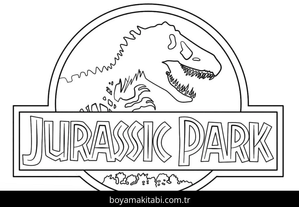 Jurassic Park boyama sayfası – çocuk aktivitesi, PDF indir