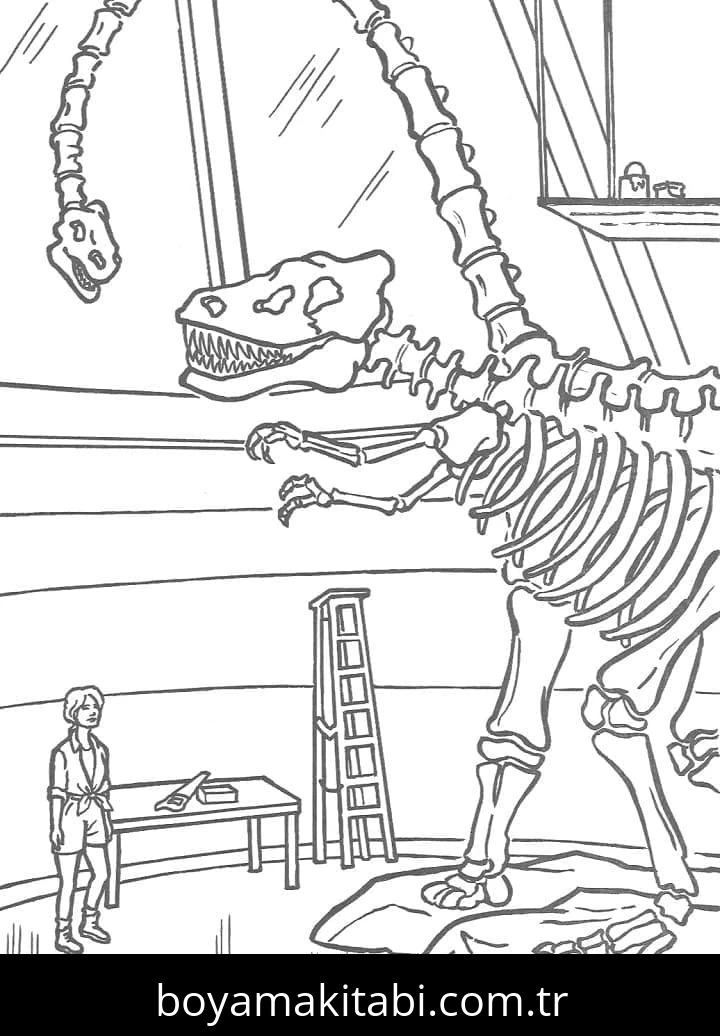 Jurassic Park boyama sayfası – sanatsal çalışma, çocuklar için