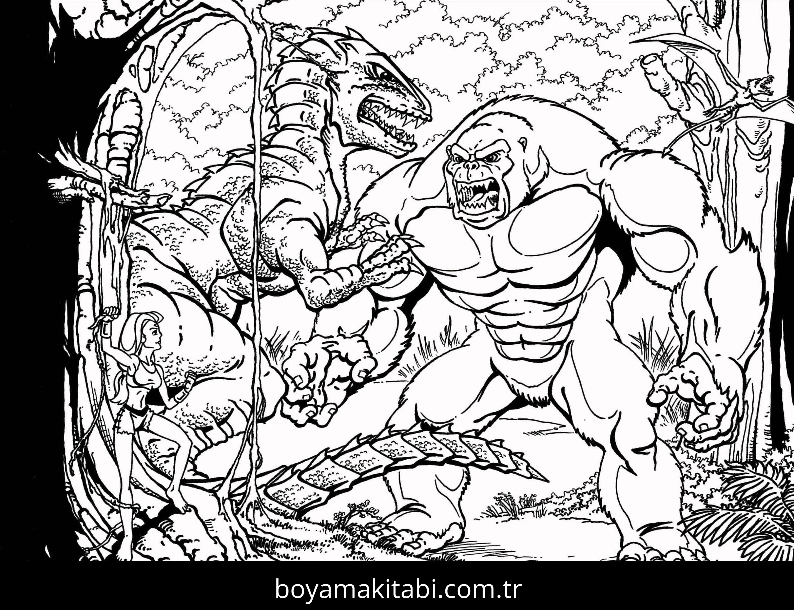 King Kong boyama sayfası #28 – günlük etkinlik önerisi, kolay boyama