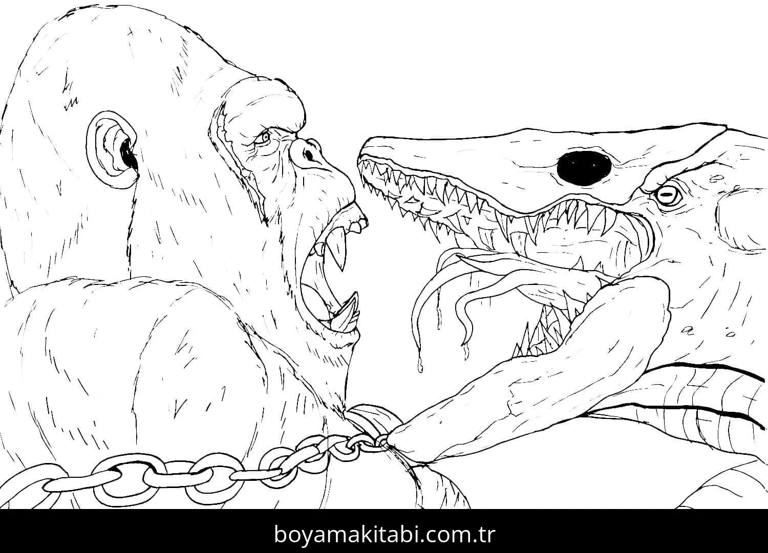 King Kong boyama sayfası #29 – yaratıcı sanat çalışması, eğlenceli etkinlik