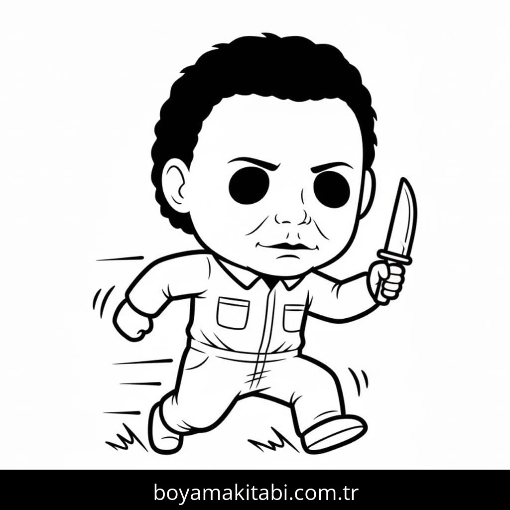 Michael Myers boyama sayfası – evde etkinlik, ücretsiz yazdır