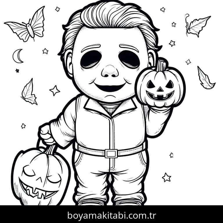 Michael Myers boyama sayfası – boyama çalışması, yaratıcılığı geliştirir
