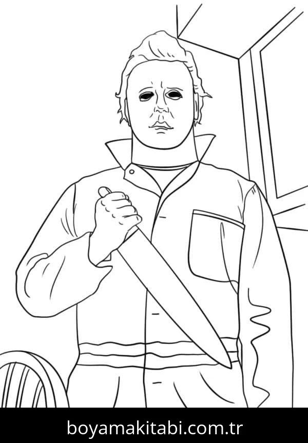 Michael Myers boyama sayfası – yaratıcılığı geliştirir, keyifli zaman