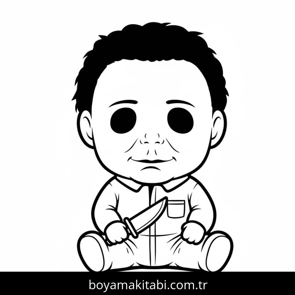 Michael Myers boyama sayfası – boyama etkinliği, çocuk aktivitesi