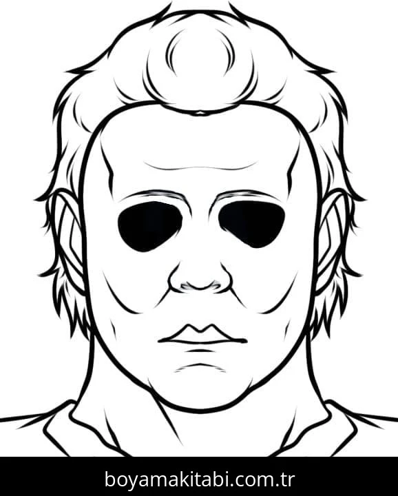 Michael Myers boyama sayfası – eğitici aktivite, yaratıcılık