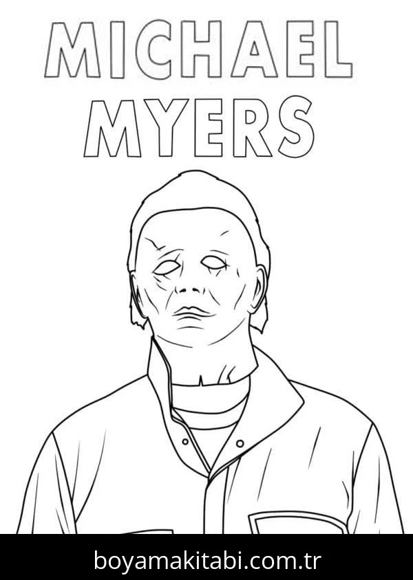 Michael Myers boyama sayfası – keyifli zaman, renkli çizimler