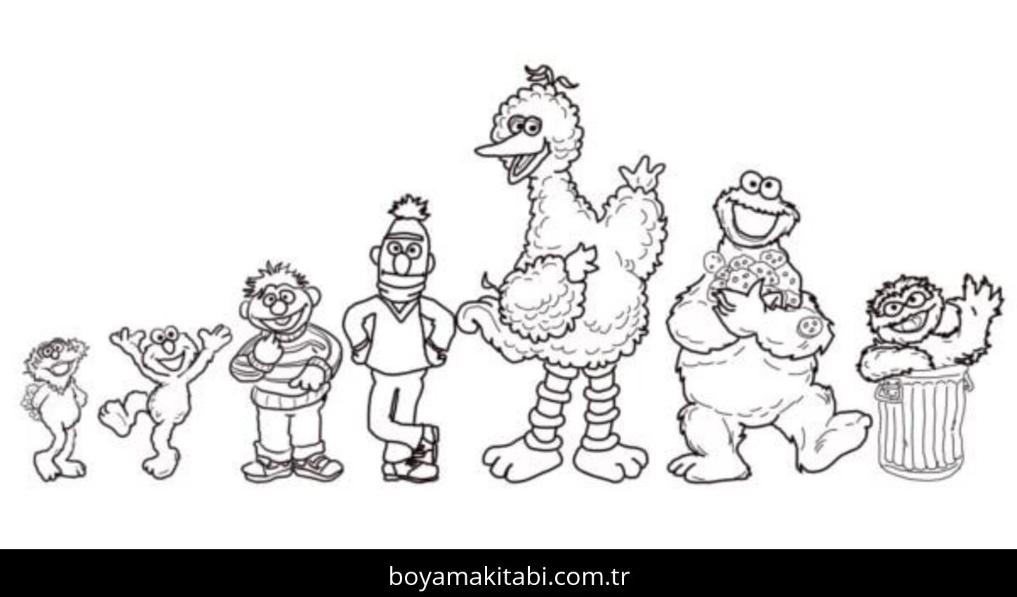Susam Sokağı boyama sayfası – evde etkinlik, ücretsiz yazdır