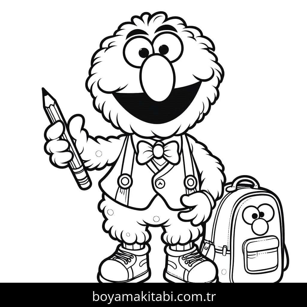 Susam Sokağı boyama sayfası – el becerilerini geliştirir, boyama çalışması