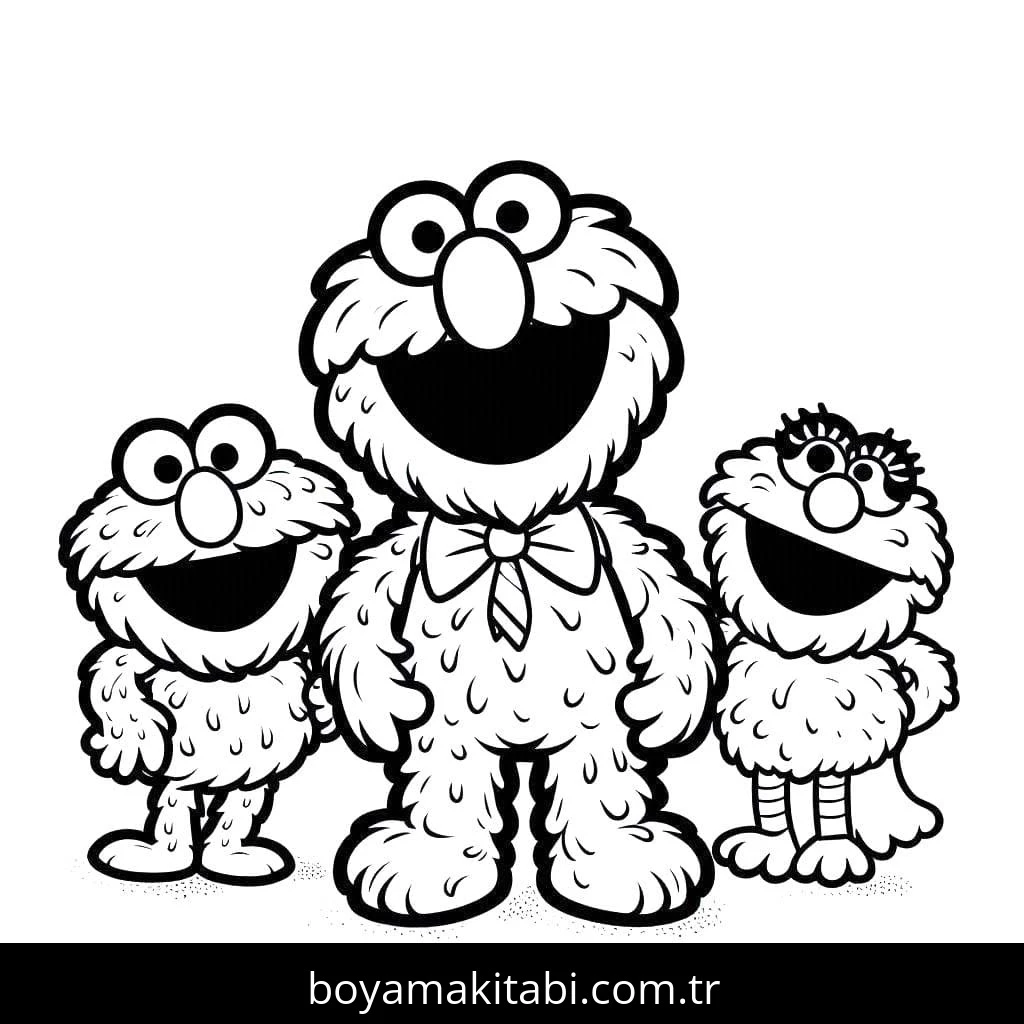Susam Sokağı boyama sayfası – keyifli zaman, renkli çizimler